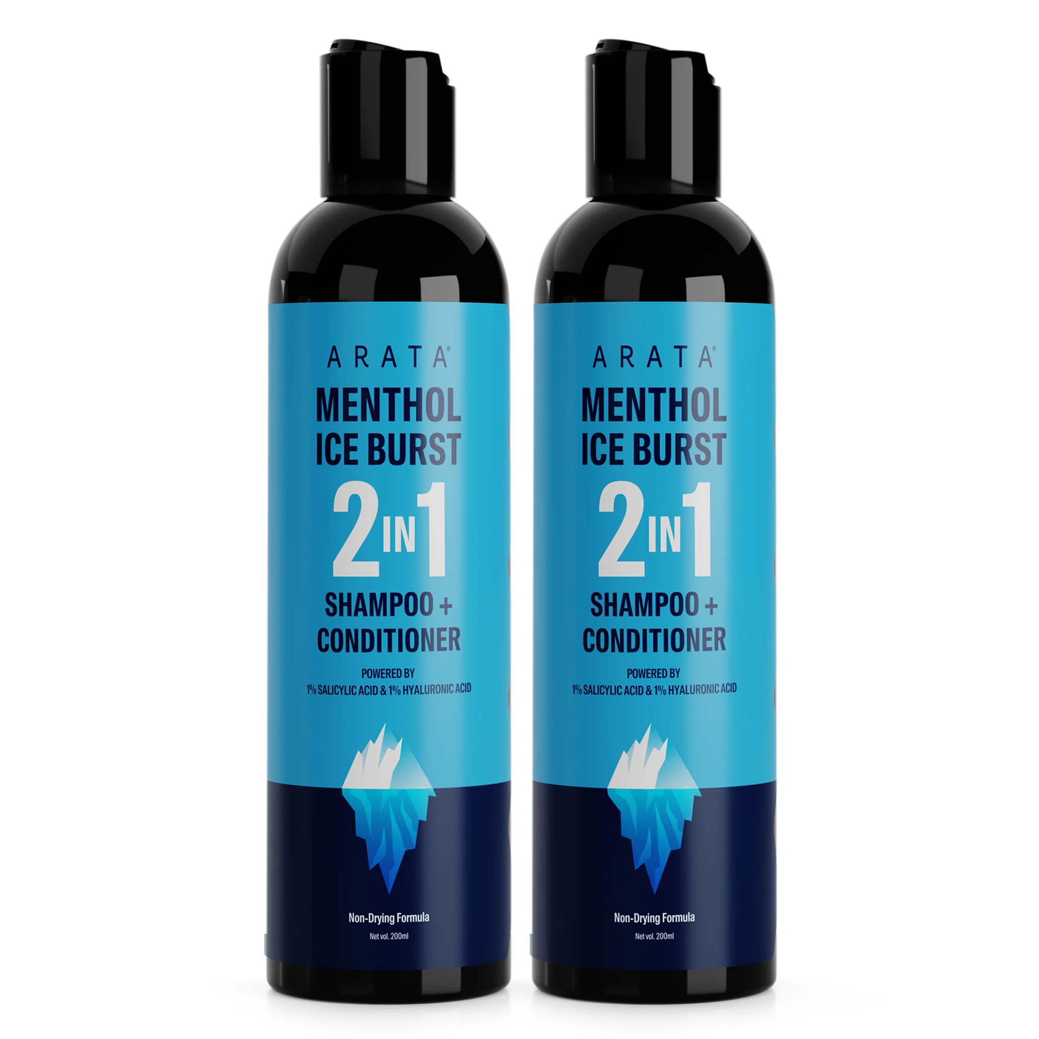 Menthol Ice Burst 2-in-1 Shampoo + Conditioner | Removes Scalp Buildup and Deeply Hydrates Strands | With 1% Salicylic Acid (Pack of 2)